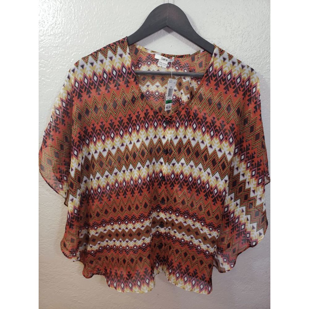 NEW Bar III Aztec/Boho Lightweight Top size L